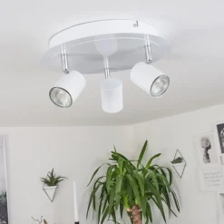 Plafonnier Chennai Led Chrome, Blanc, 3 Lumieres