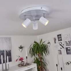 Plafonnier Chennai Led Chrome, Blanc, 3 Lumieres