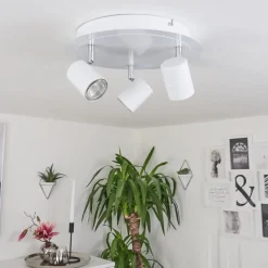 Plafonnier Chennai Led Chrome, Blanc, 3 Lumieres