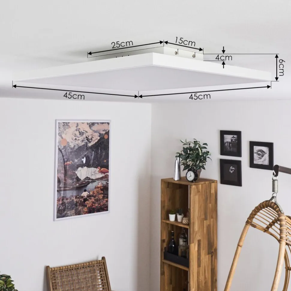 Plafonnier Cor Led Blanc, 1 Lumiere, Telecommandes
