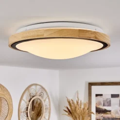 Plafonnier Corinto Led Ecru, Noir, 1 Lumiere