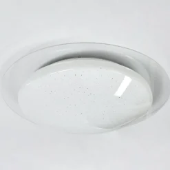 Plafonnier Cure Led Blanc, 1 Lumiere, Telecommandes, Changeur De Couleurs