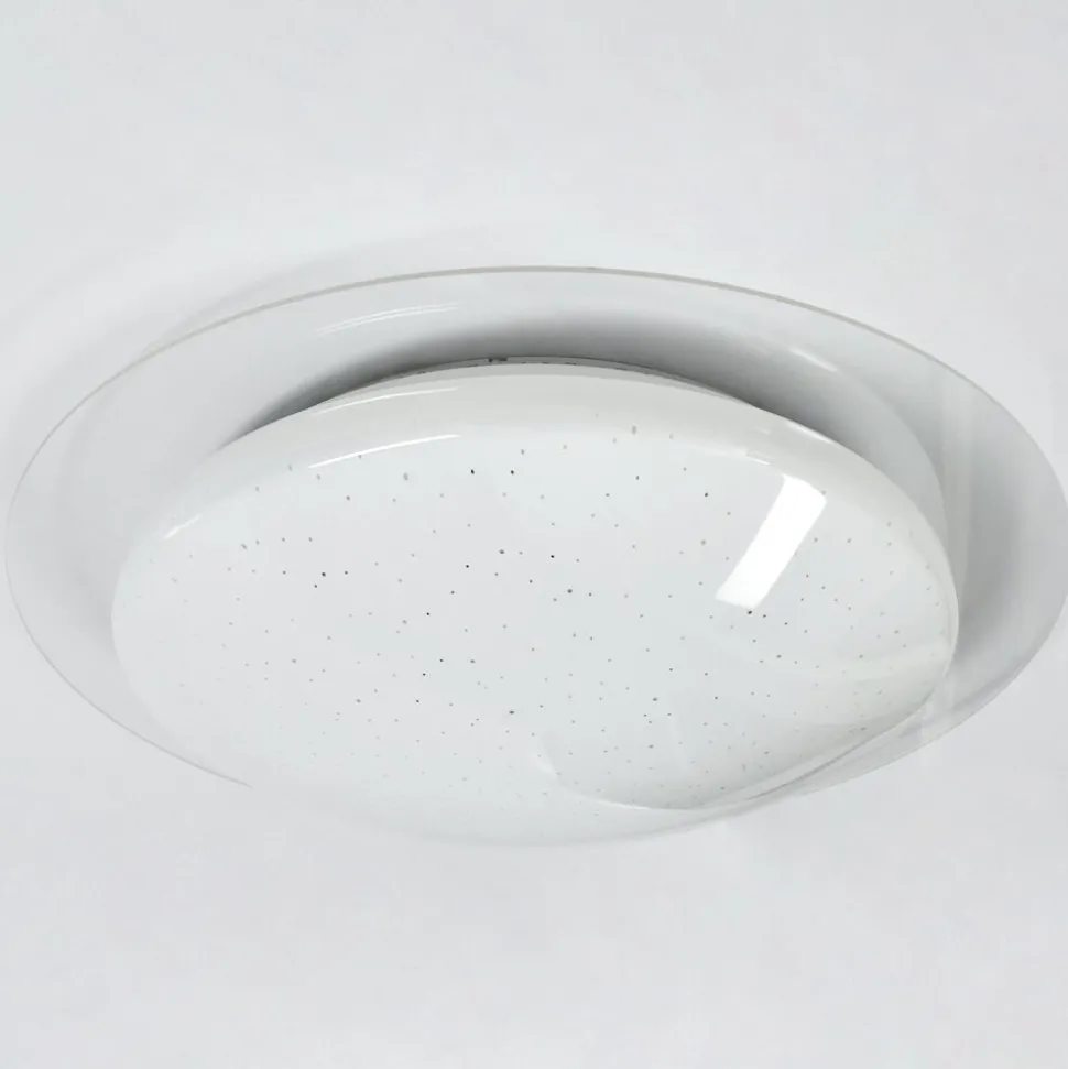 Plafonnier Cure Led Blanc, 1 Lumiere, Telecommandes, Changeur De Couleurs