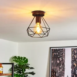 Plafonnier Denno Noir, 1 Lumiere