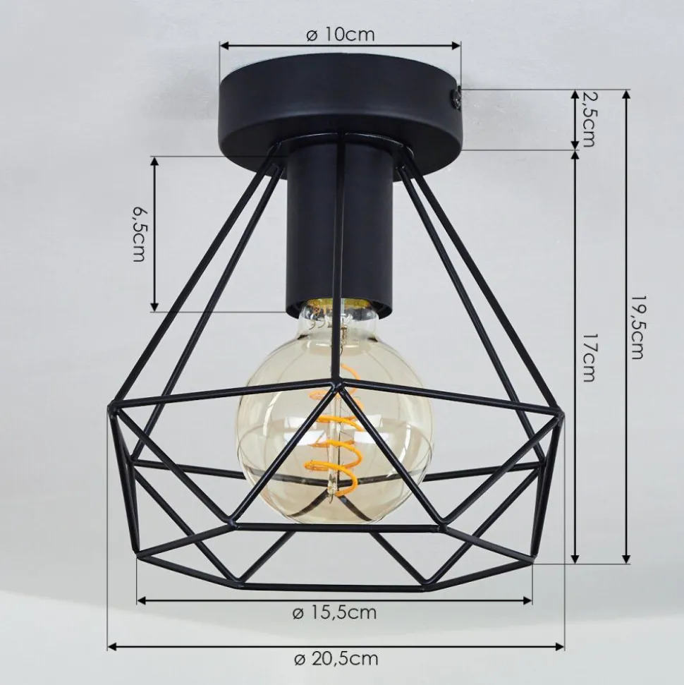 Plafonnier Denno Noir, 1 Lumiere