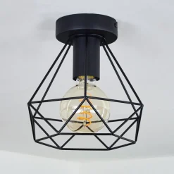 Plafonnier Denno Noir, 1 Lumiere