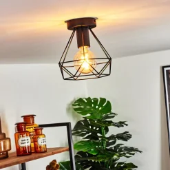 Plafonnier Denno Noir, 1 Lumiere