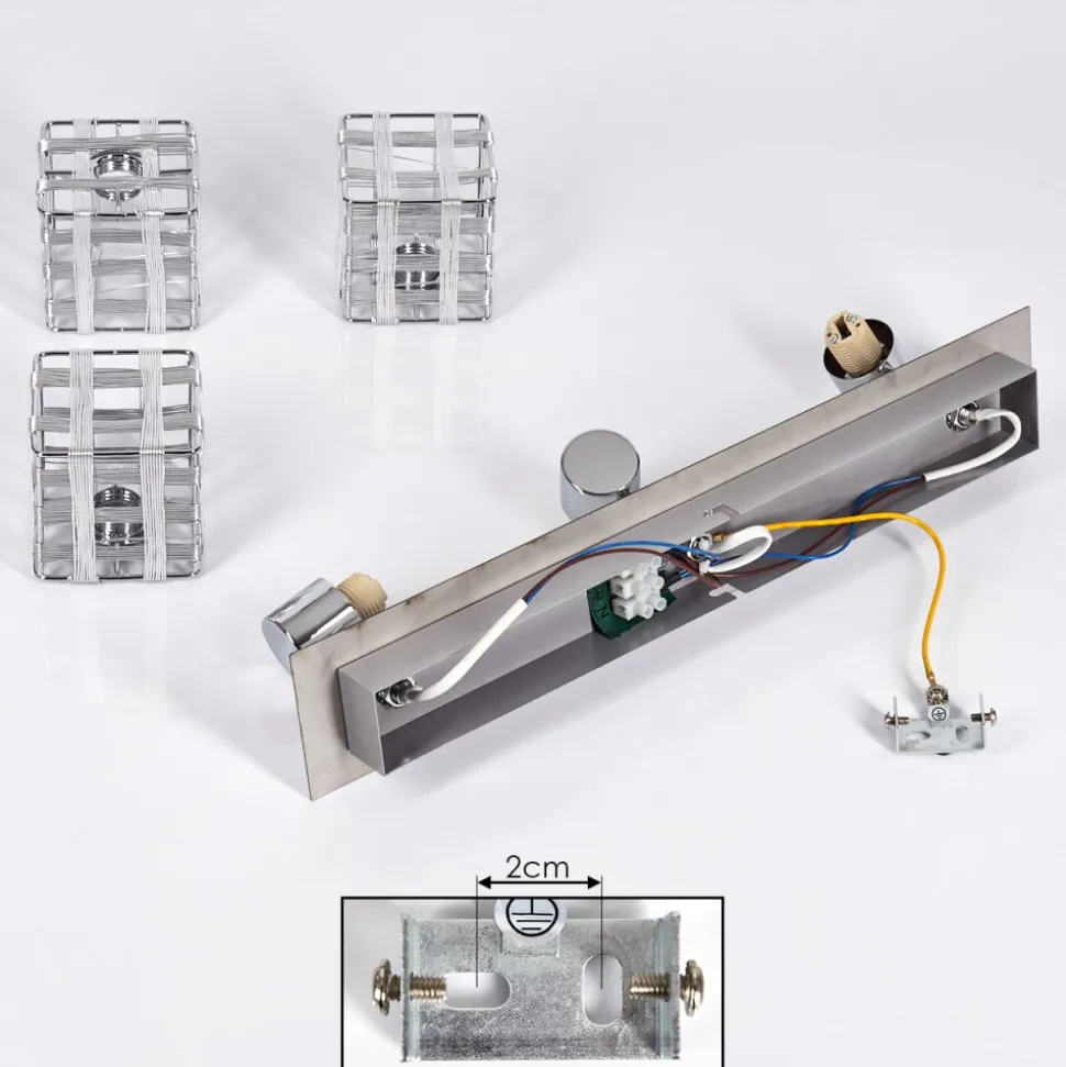 Plafonnier Desrue Chrome, Argente, 3 Lumieres