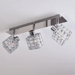 Plafonnier Desrue Chrome, Argente, 3 Lumieres