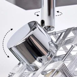 Plafonnier Desrue Chrome, Argente, 2 Lumieres