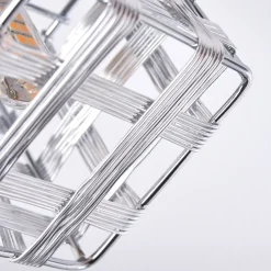 Plafonnier Desrue Chrome, Argente, 2 Lumieres