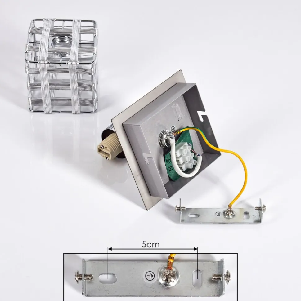 Plafonnier Desrue Chrome, Argente, 1 Lumiere