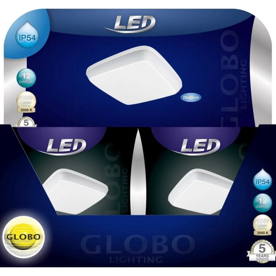 Plafonnier D'Exterieur Globo Caio Led Blanc, 1 Lumiere