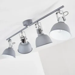 Plafonnier Dompierre Gris, Blanc, 4 Lumieres