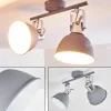 Plafonnier Dompierre Gris, Blanc, 2 Lumieres