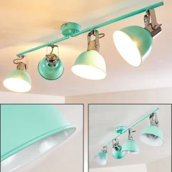 Plafonnier Dompierre Vert, Blanc, 4 Lumieres