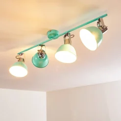 Plafonnier Dompierre Vert, Blanc, 4 Lumieres