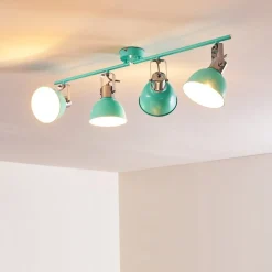 Plafonnier Dompierre Vert, Blanc, 4 Lumieres