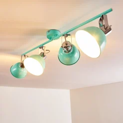 Plafonnier Dompierre Vert, Blanc, 4 Lumieres