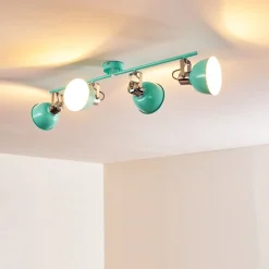 Plafonnier Dompierre Vert, Blanc, 4 Lumieres