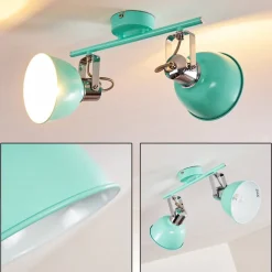 Plafonnier Dompierre Vert, Blanc, 2 Lumieres