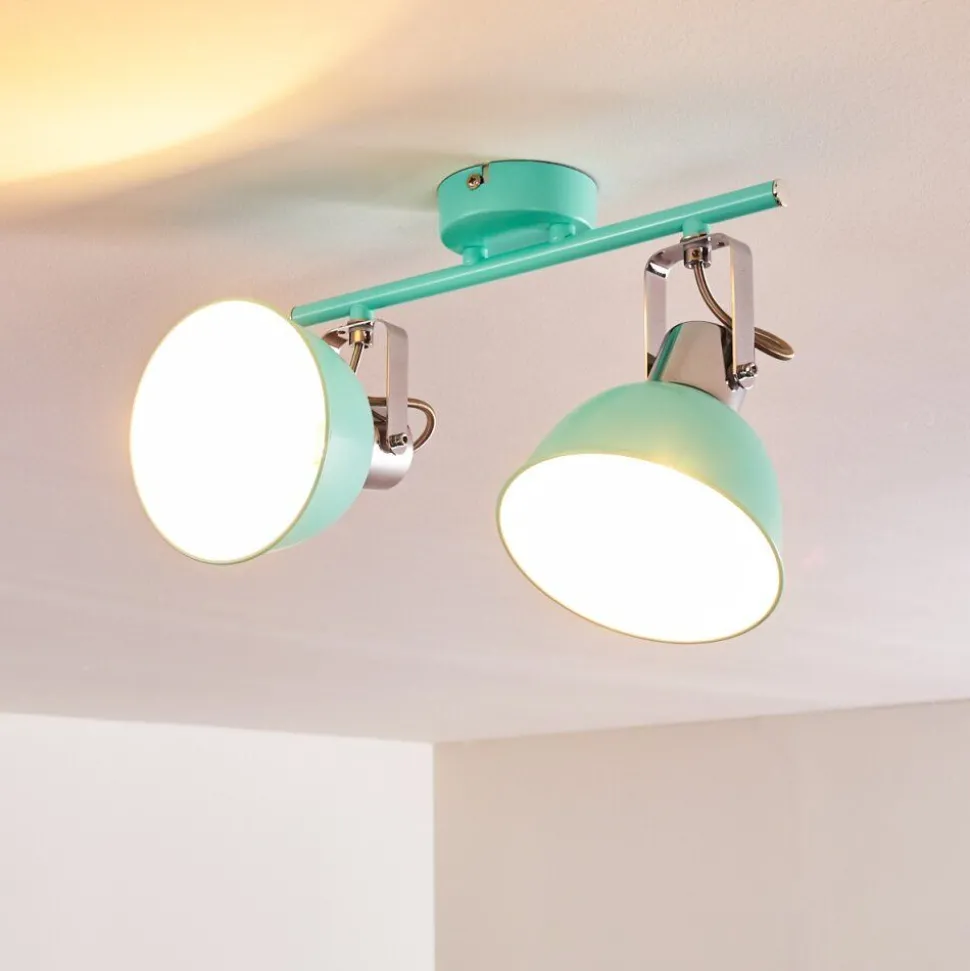 Plafonnier Dompierre Vert, Blanc, 2 Lumieres