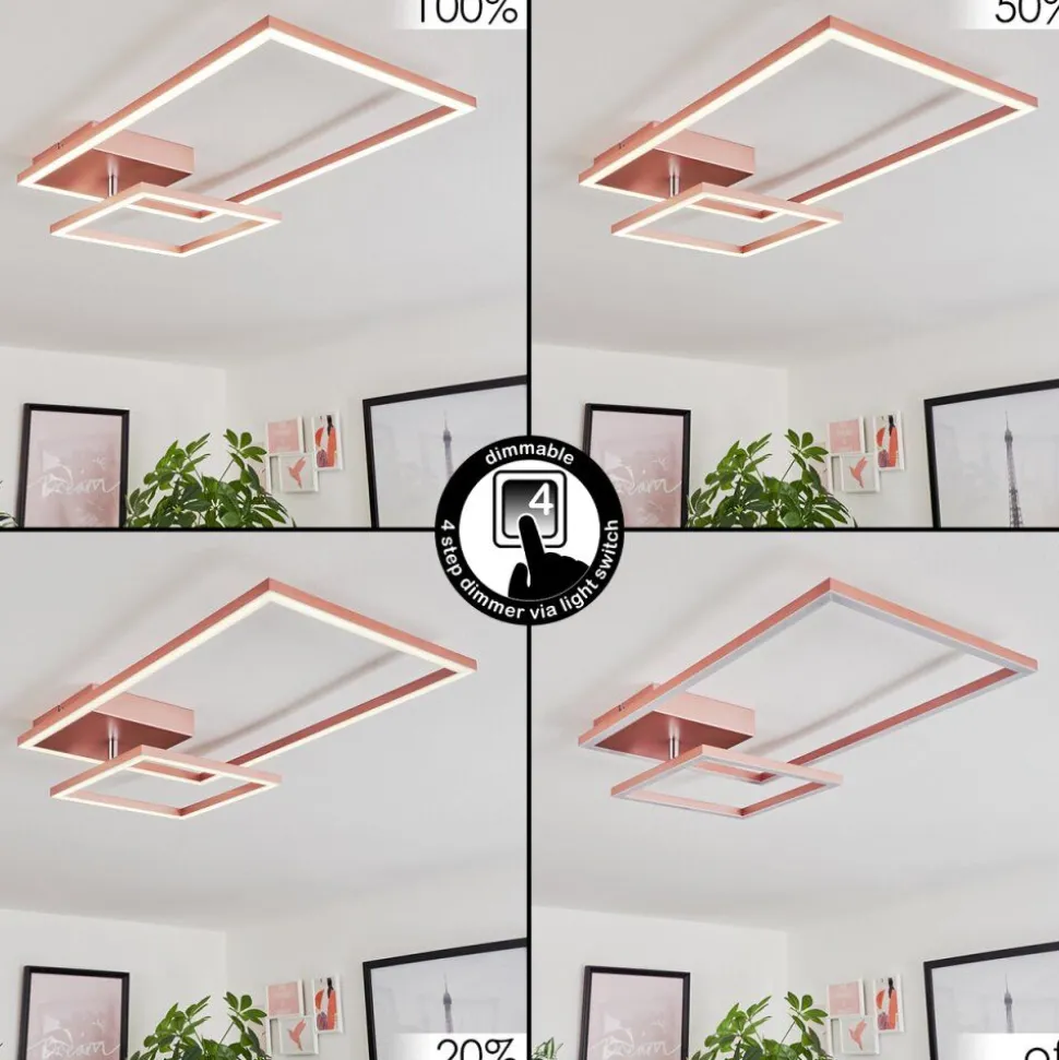 Plafonnier Doyon Led Or, Rose, 1 Lumiere