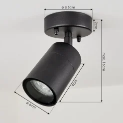 Plafonnier Exterieur Corneda Noir, 1 Lumiere