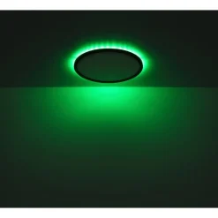 Plafonnier Exterieur Globo Sapana Led Noir, 1 Lumiere, Telecommandes, Changeur De Couleurs