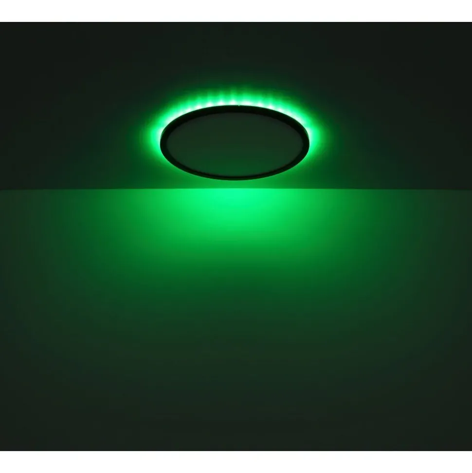 Plafonnier Exterieur Globo Sapana Led Noir, 1 Lumiere, Telecommandes, Changeur De Couleurs