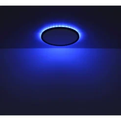 Plafonnier Exterieur Globo Sapana Led Noir, 1 Lumiere, Telecommandes, Changeur De Couleurs