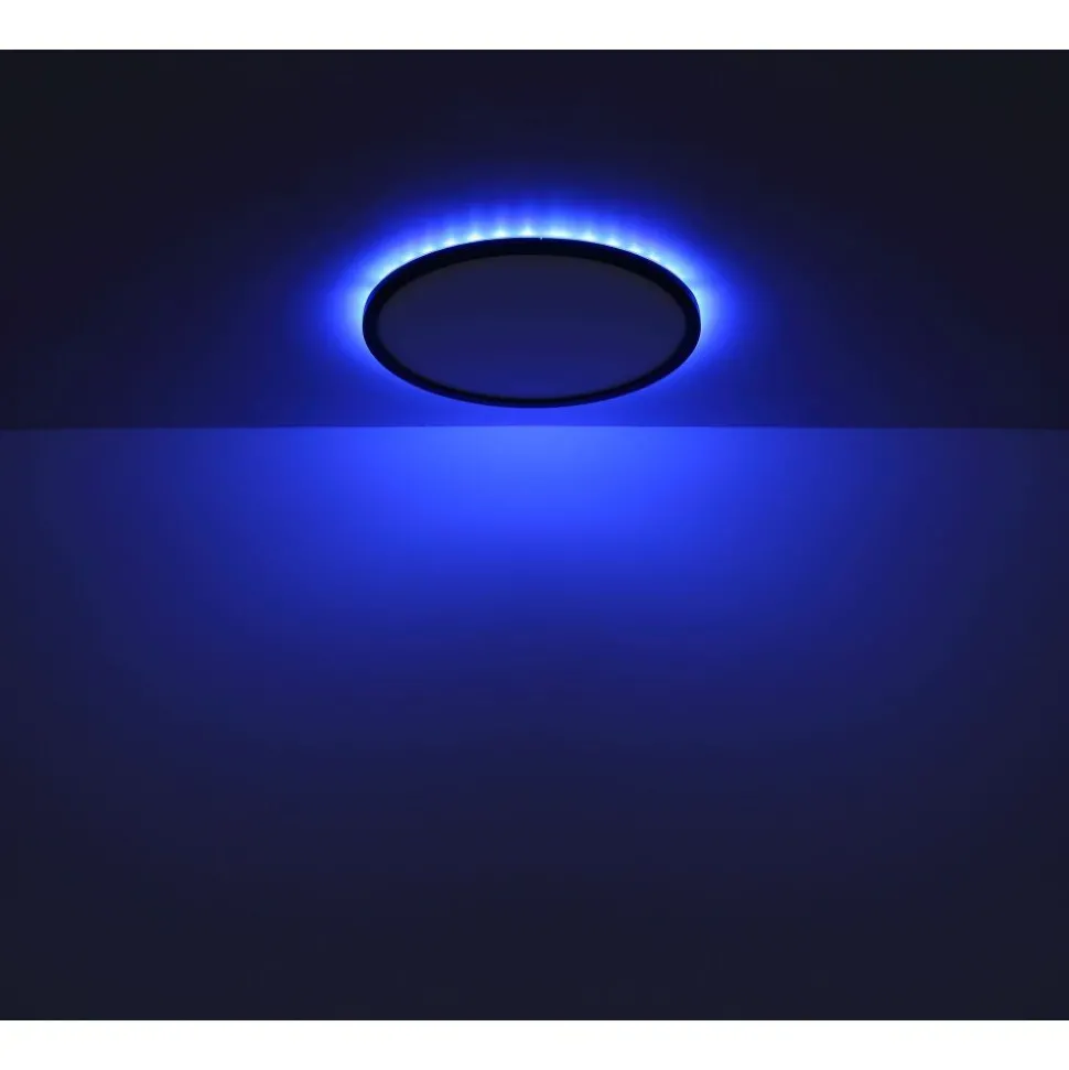 Plafonnier Exterieur Globo Sapana Led Noir, 1 Lumiere, Telecommandes, Changeur De Couleurs
