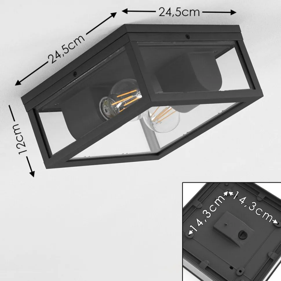 Plafonnier Exterieur Kiwalik Anthracite, 1 Lumiere