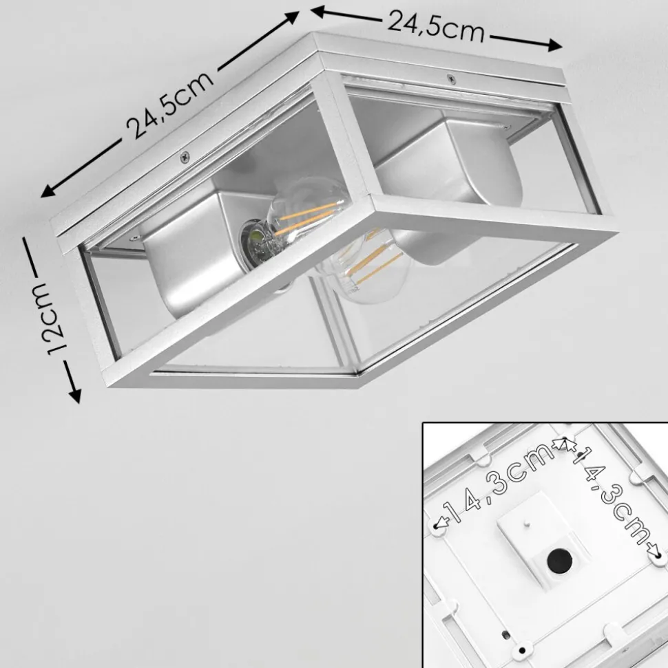 Plafonnier Exterieur Kiwalik Argente, 2 Lumieres