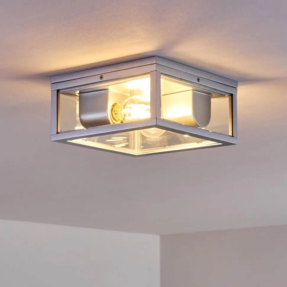 Plafonnier Exterieur Kiwalik Argente, 2 Lumieres