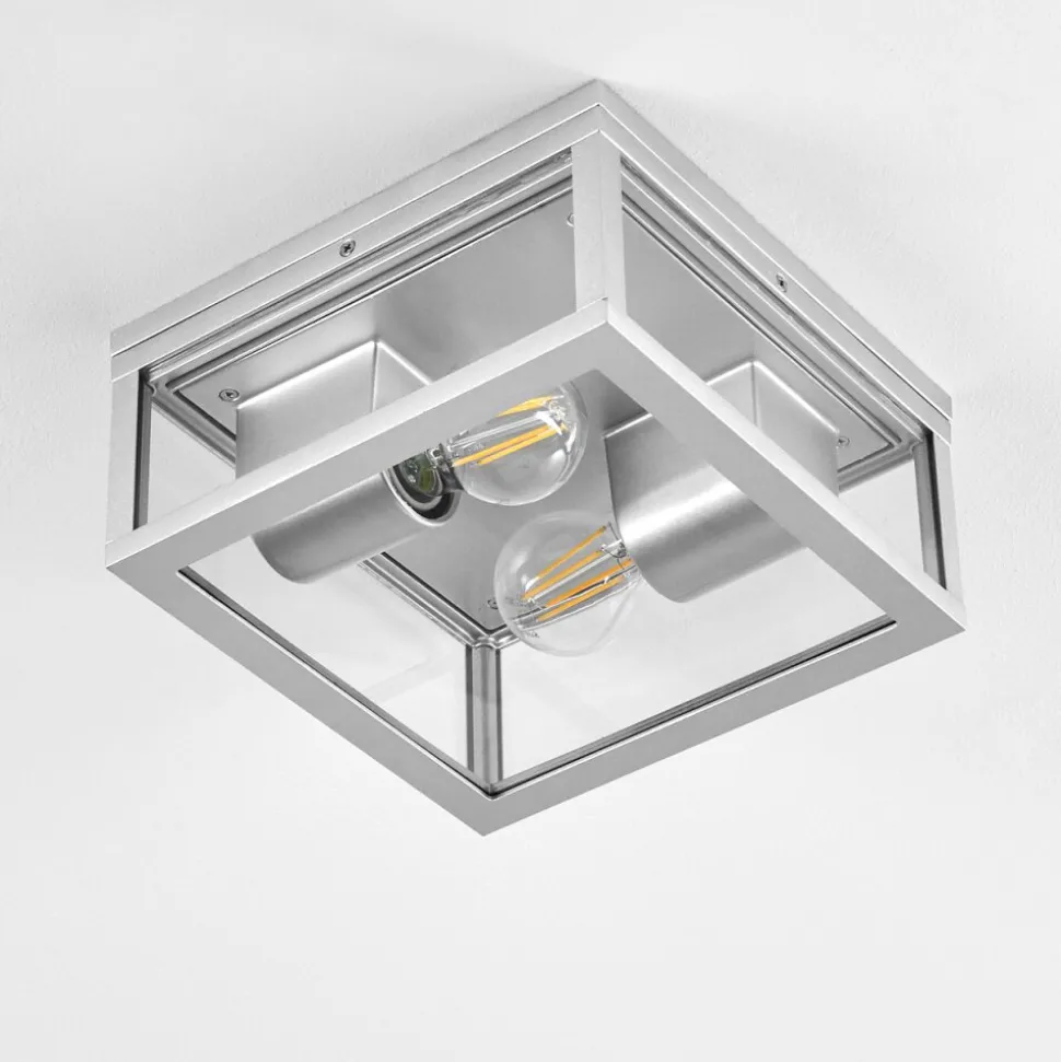 Plafonnier Exterieur Kiwalik Argente, 2 Lumieres