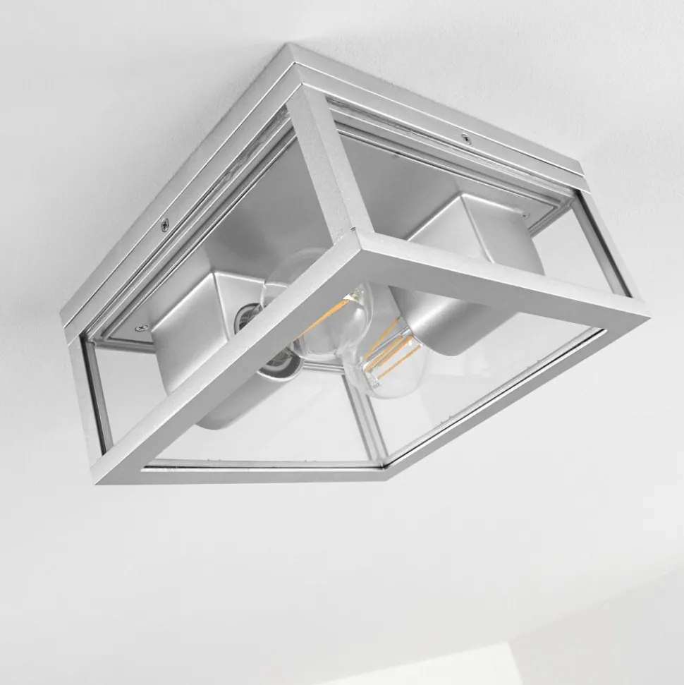 Plafonnier Exterieur Kiwalik Argente, 2 Lumieres