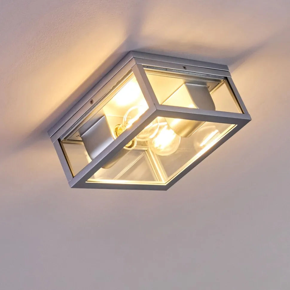 Plafonnier Exterieur Kiwalik Argente, 2 Lumieres