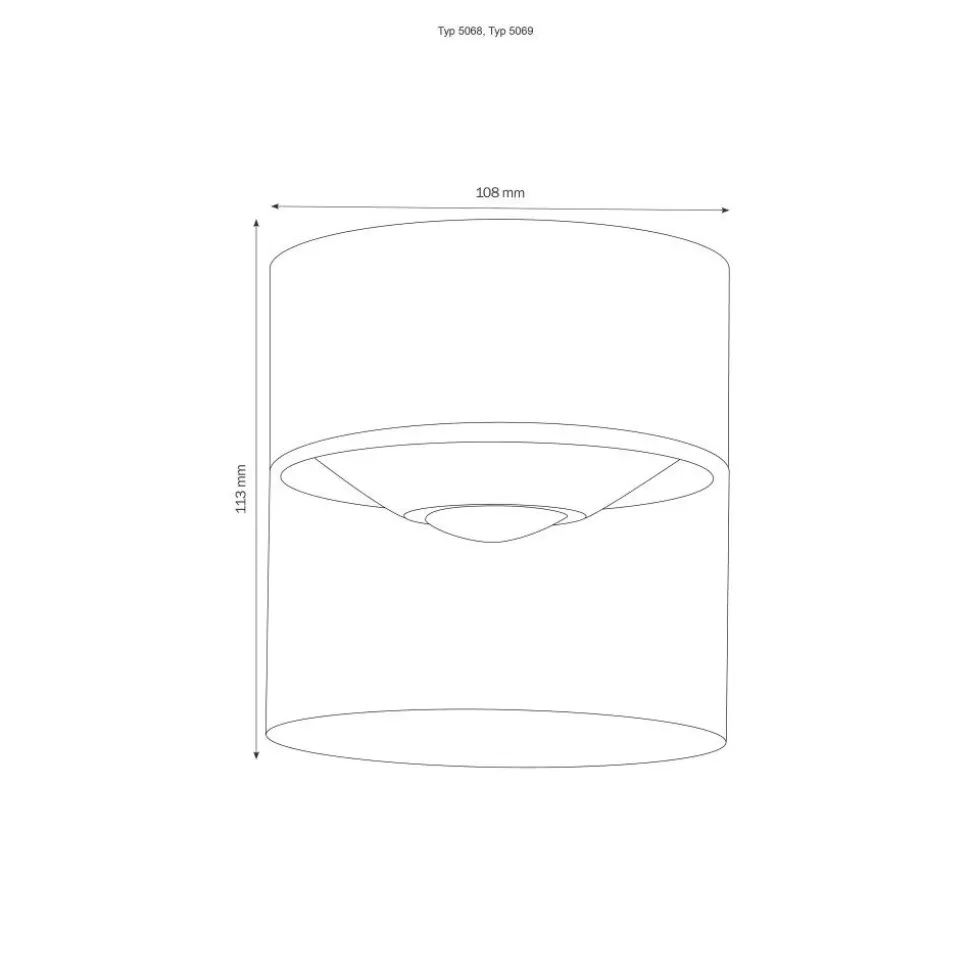 Plafonnier Exterieur Lcd 5068 Led Noir, 1 Lumiere