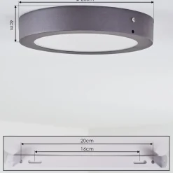 Plafonnier Exterieur Leto Led Anthracite, 1 Lumiere
