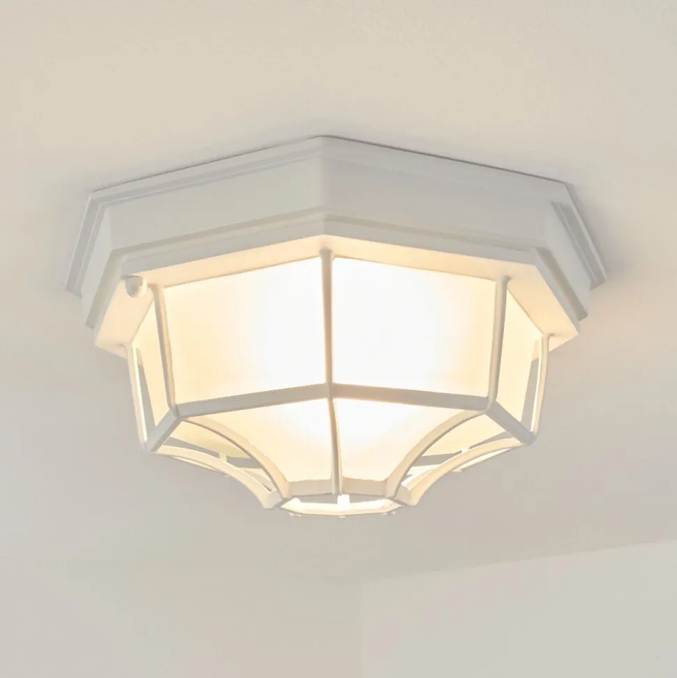 Plafonnier Exterieuribacache Blanc, 1 Lumiere