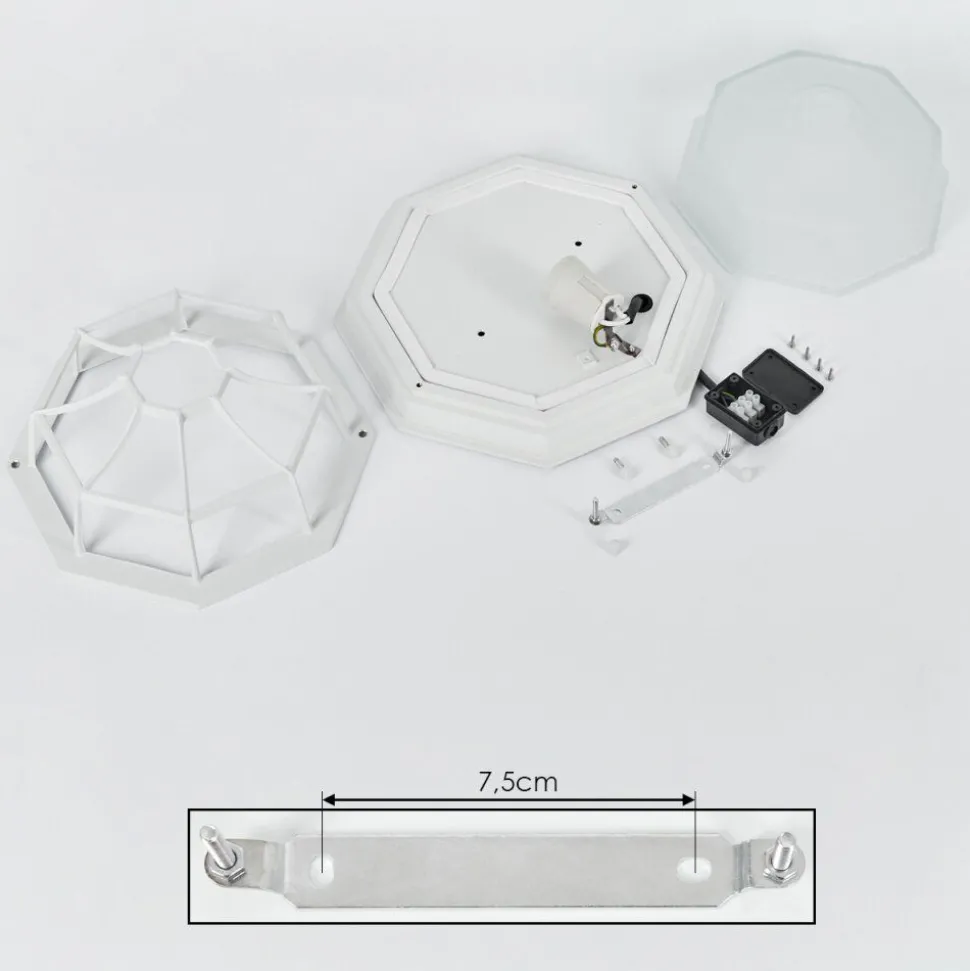 Plafonnier Exterieuribacache Blanc, 1 Lumiere