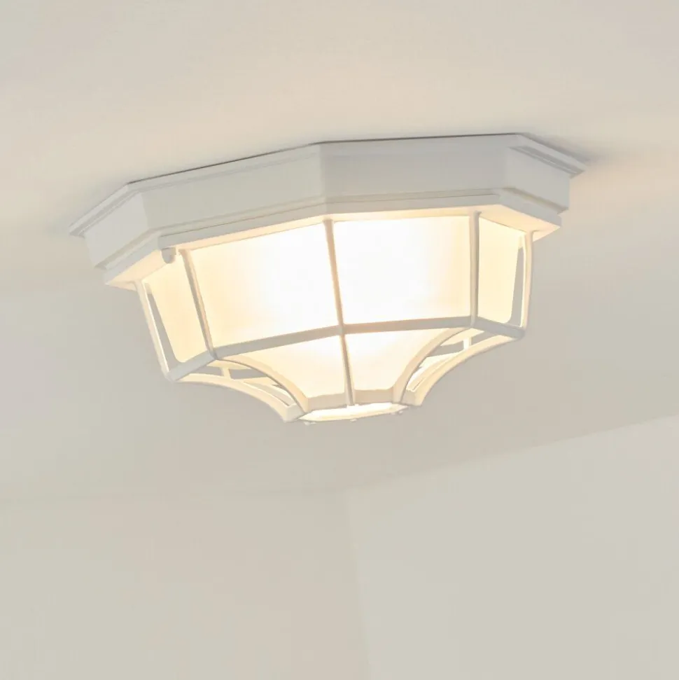 Plafonnier Exterieuribacache Blanc, 1 Lumiere