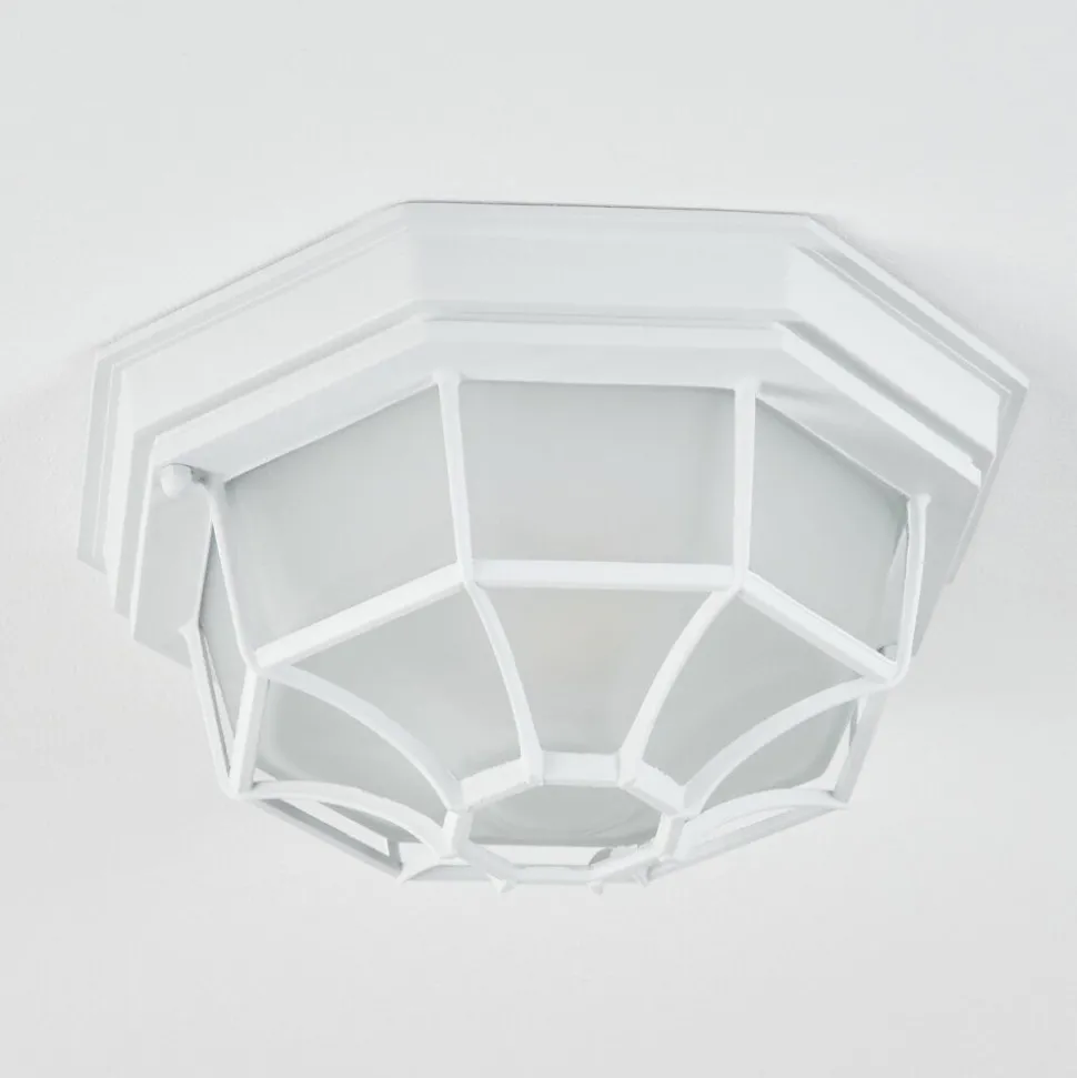 Plafonnier Exterieuribacache Blanc, 1 Lumiere