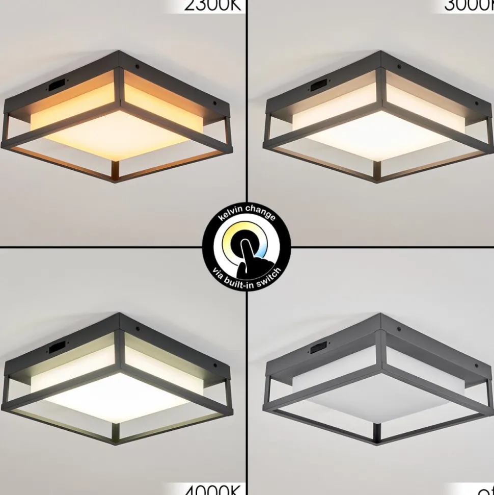 Plafonnier Exterieurnonza Led Anthracite, 1 Lumiere