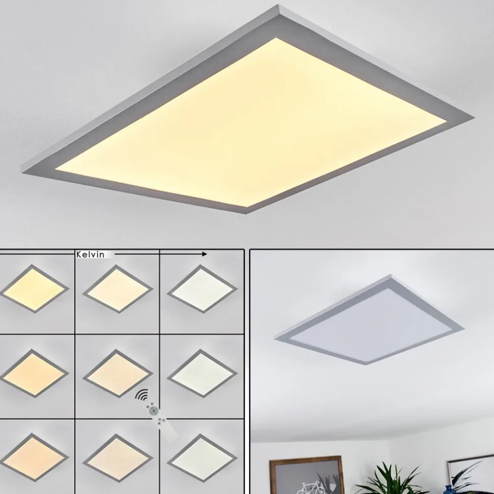 Plafonnier Farc Led Argente, 1 Lumiere, Telecommandes