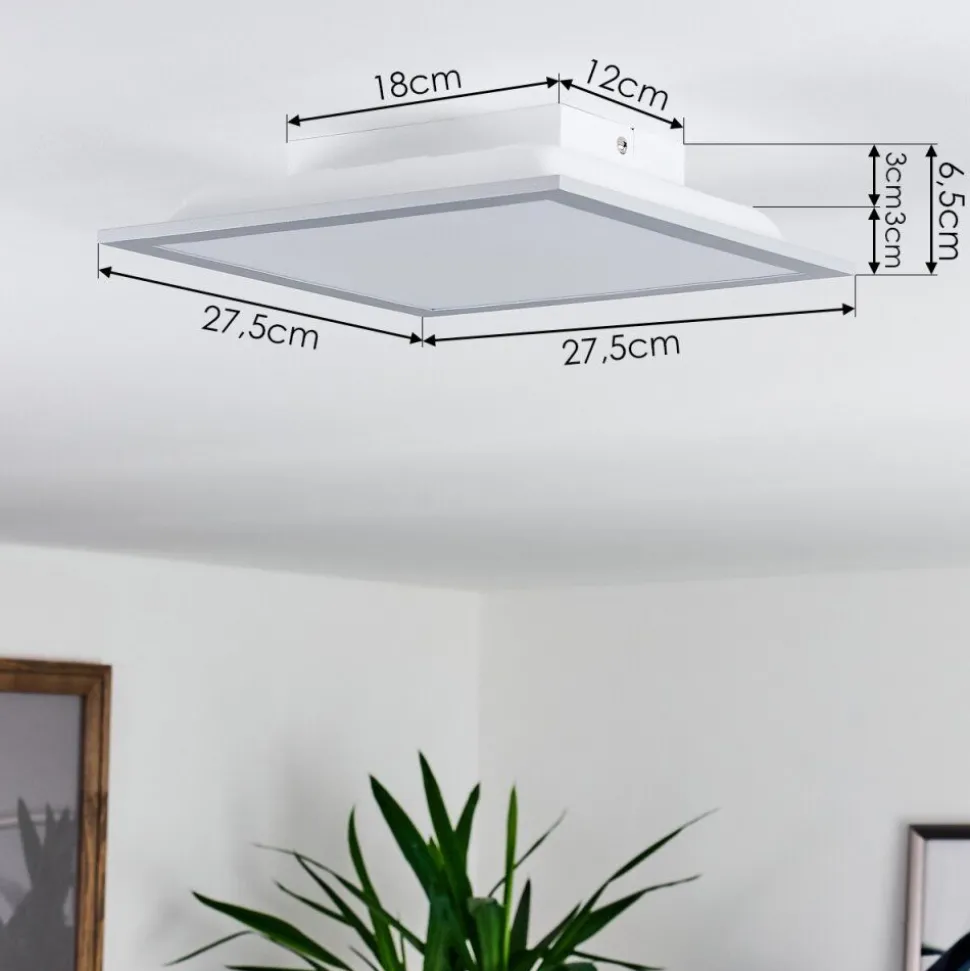 Plafonnier Farc Led Argente, 1 Lumiere, Telecommandes