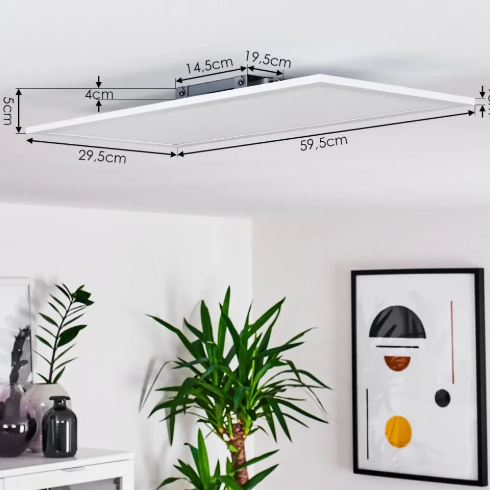 Plafonnier Gallitos Led Blanc, 1 Lumiere, Telecommandes, Changeur De Couleurs