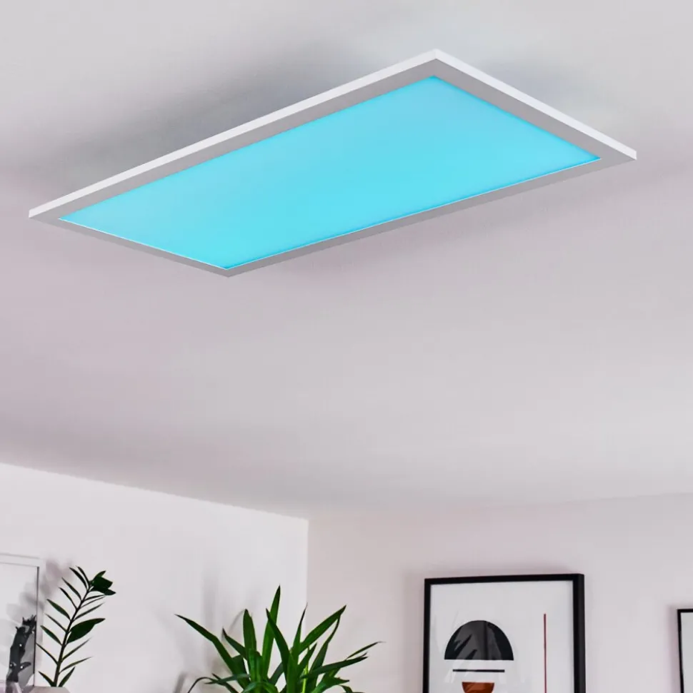 Plafonnier Gallitos Led Blanc, 1 Lumiere, Telecommandes, Changeur De Couleurs