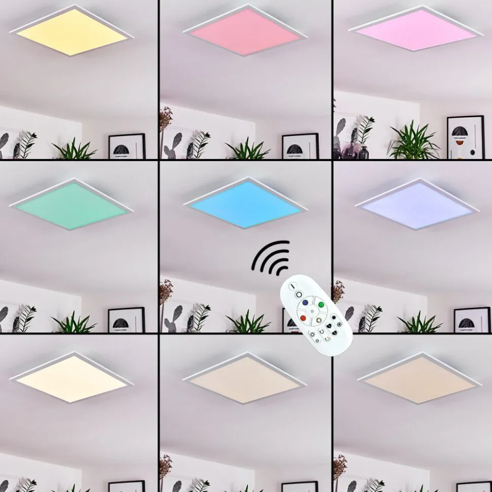 Plafonnier Gallitos Led Blanc, 1 Lumiere, Telecommandes, Changeur De Couleurs